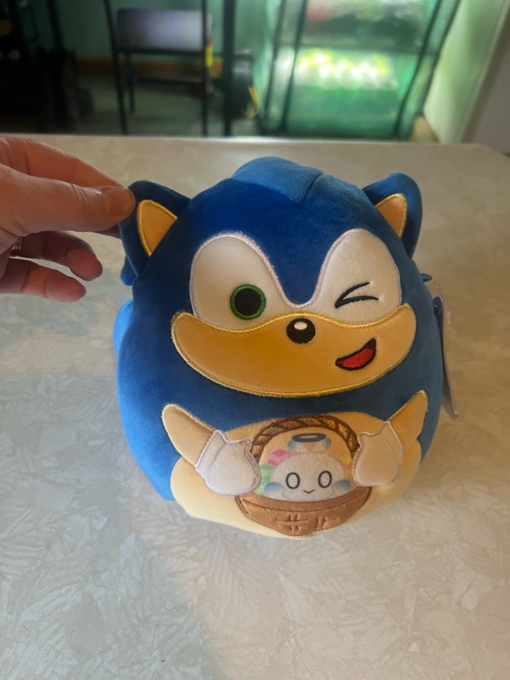 Squishmallows Blue and Yellow Sonic-Style Plush